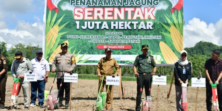 Dukung Swasembada Pangan, Bupati Pohuwato Hadiri Penanaman Jagung Serentak 1 Juta Hektare